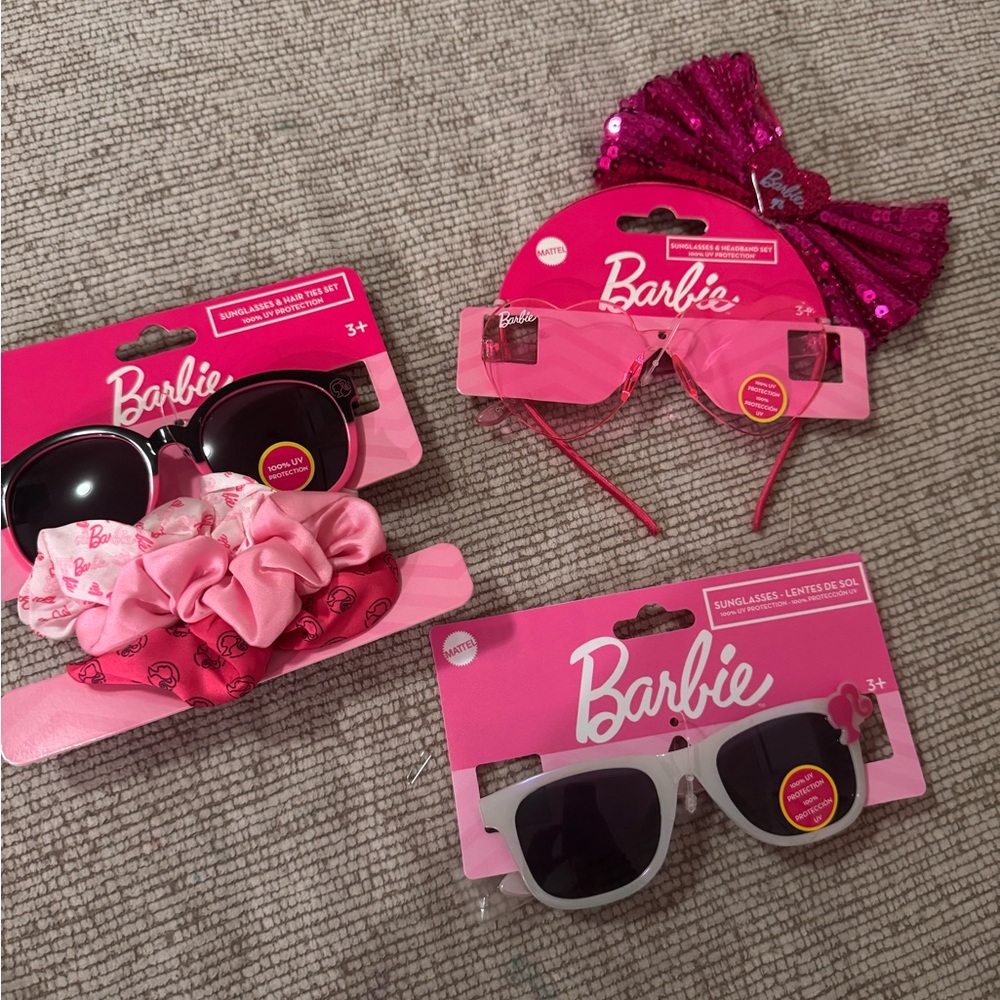 Barbie Pink and Black Sunglasses with Hair Accessories